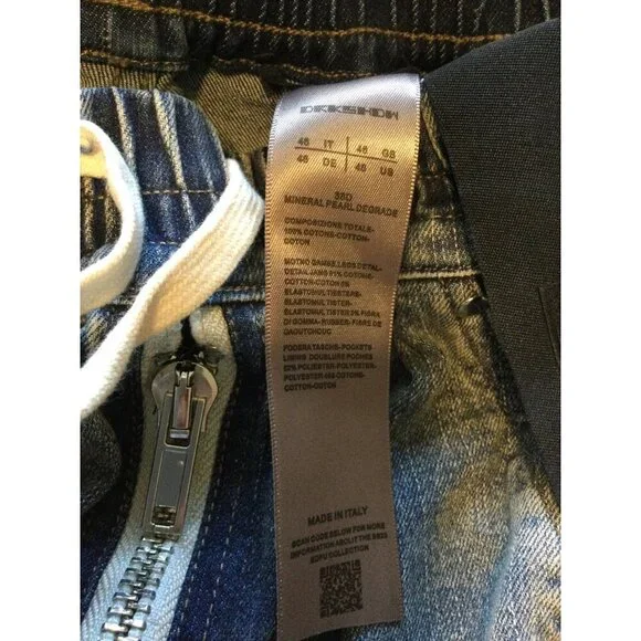 Rick Owens DRK SHDW Mens Cargo Denim Pants Jeans Size 48 Italy Wide Leg Grunge